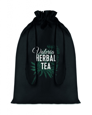 Logo trade promotional giveaways picture of: Large Cotton draw cord bag black